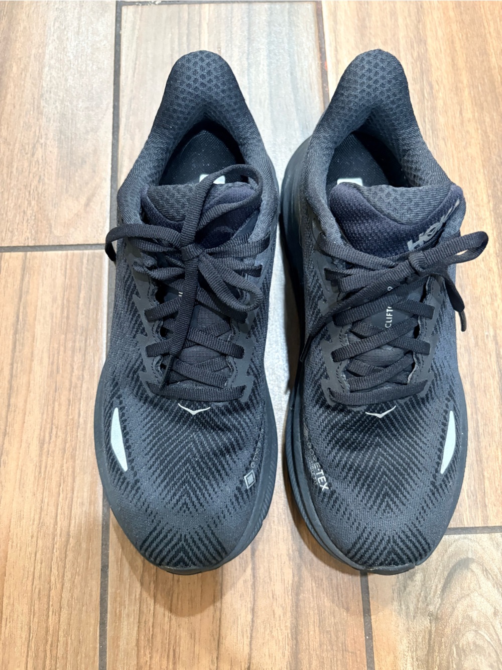 Women’s Hoka Clifton 9 waterproof  women’s Black Athletic Running Shoes